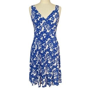 Boden Willa Floral Jersey Knit Faux Wrap Midi Dress Sleeveless Summer Beach 14P